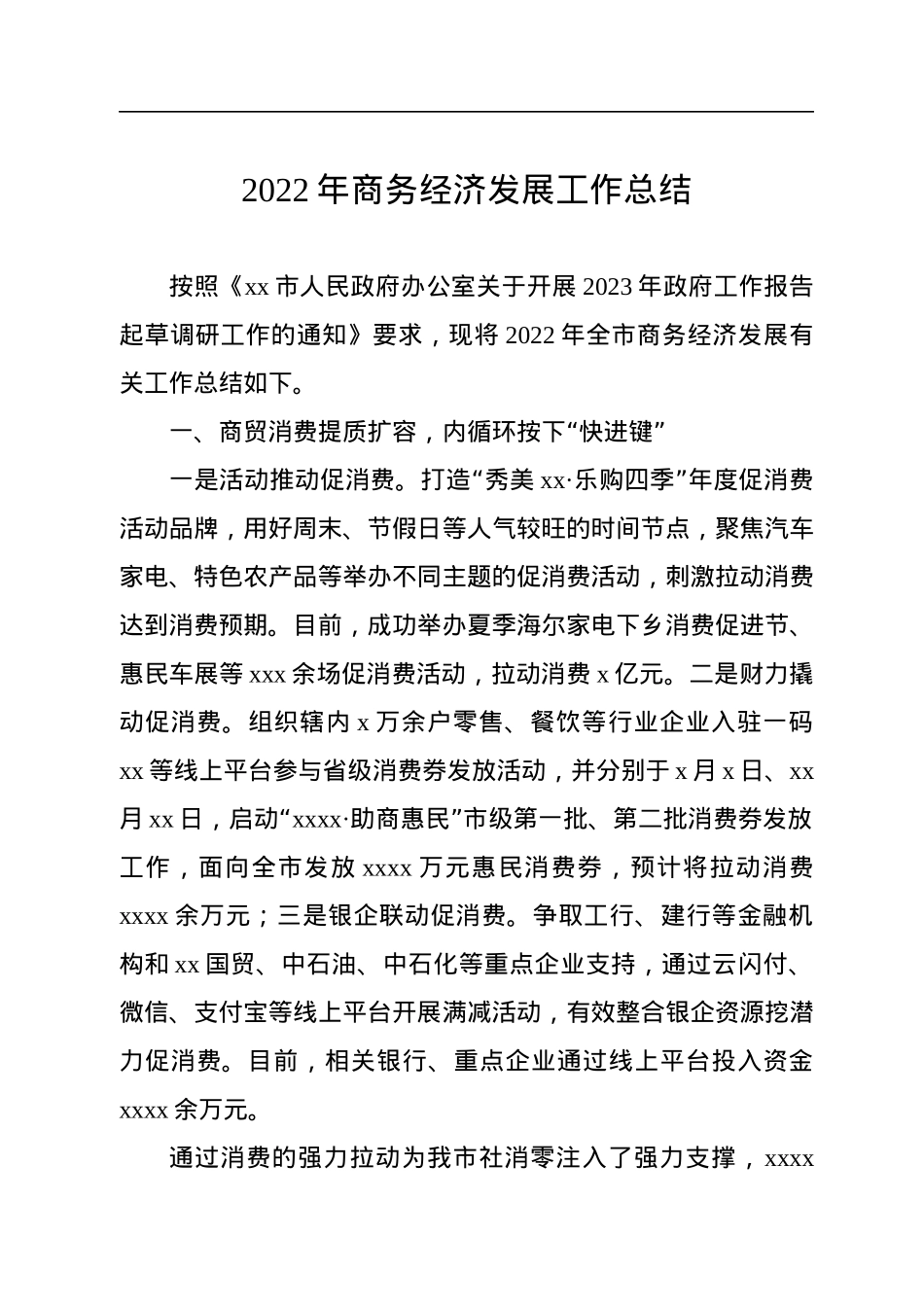 2022年商务经济发展工作总结.docx_第1页
