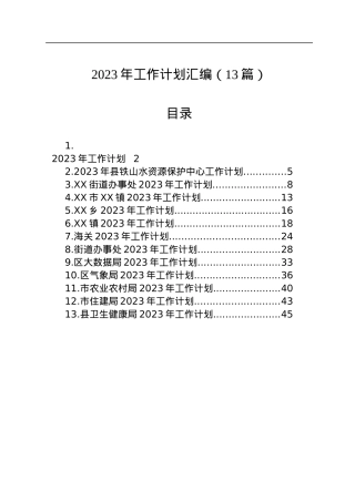 2023年工作计划汇编（13篇）.docx