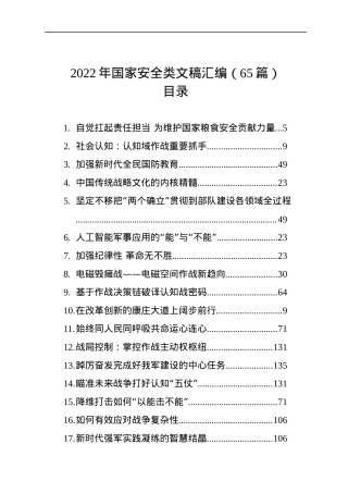 2022年国家安全类文稿汇编（65篇）.docx