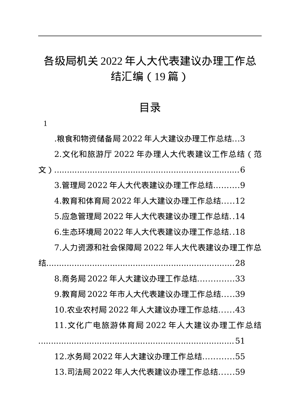 各级局机关2022年人大代表建议办理工作总结汇编（19篇）.docx_第1页