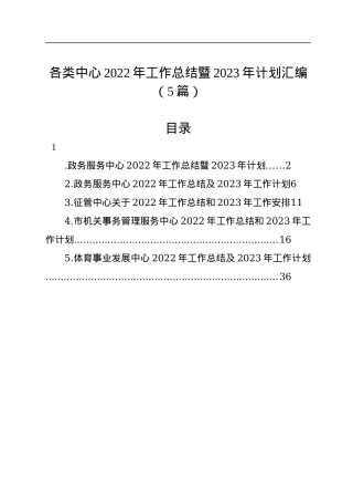 各类中心2022年工作总结暨2023年计划汇编（5篇）.docx