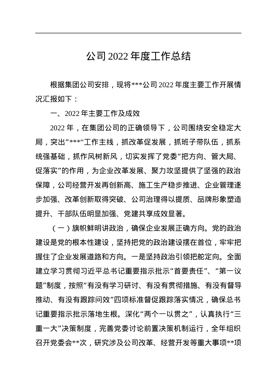 公司2022年度工作总结.docx_第1页