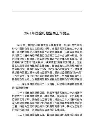 2023年国企纪检监察工作要点.docx