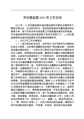 市纪委监委2022年工作总结.docx