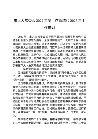 市人大常委会2022年度工作总结和2023年工作谋划.docx