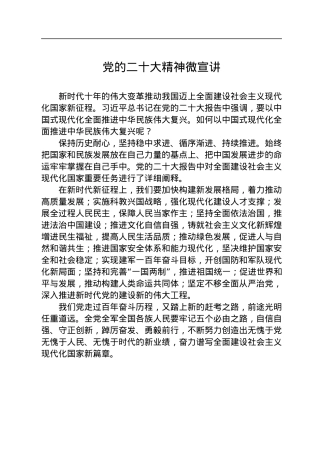 党的二十大精神微宣讲（20221228）.docx