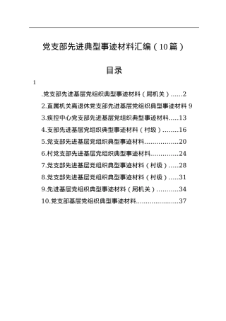 党支部先进典型事迹材料汇编（10篇）.docx