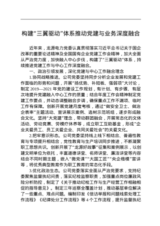 构建“三翼驱动”体系推动党建与业务深度融合.docx