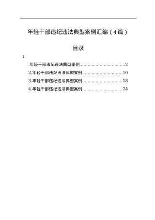 年轻干部违纪违法典型案例汇编（4篇）.docx