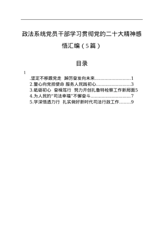 政法系统党员干部学习贯彻党的二十大精神感悟汇编（5篇）.docx