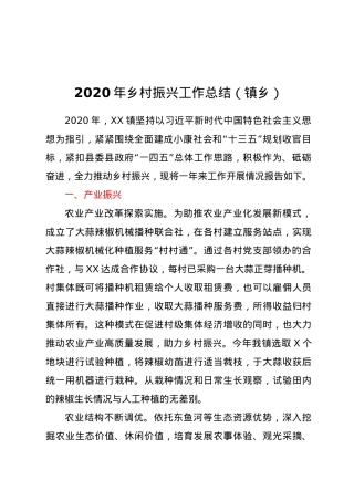 -2020年乡村振兴工作总结镇乡.doc