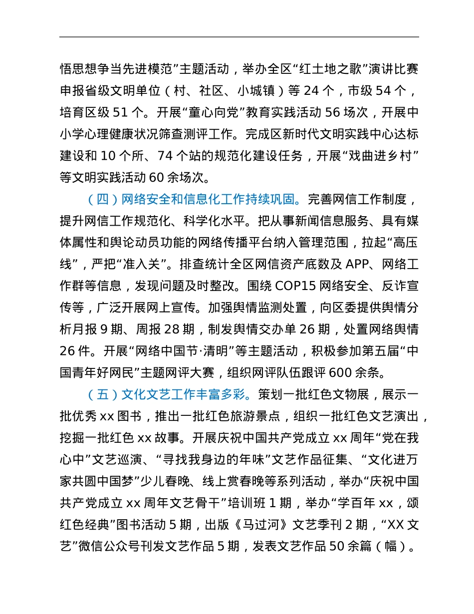XX区委宣传部2021年度工作情况总结.Doc_第2页