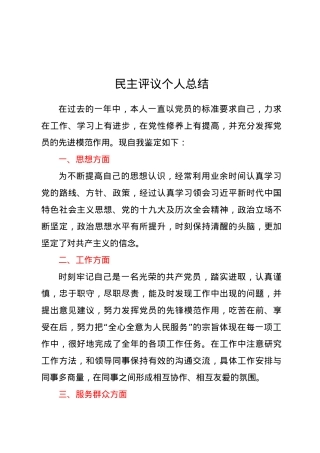 民主评议个人总结.docx