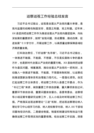 巡察巡视工作经验总结.doc