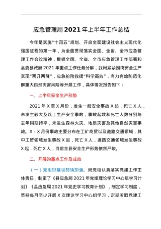 应急系统2021年上半年工作总结.docx