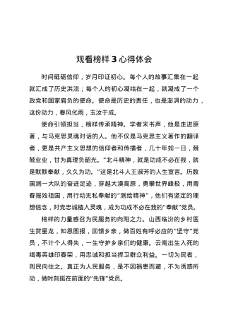 观看榜样3心得体会.docx