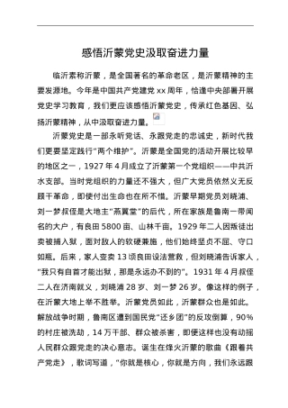 党史党课：感悟沂蒙党史 汲取奋进力量.doc