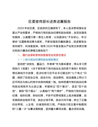 XX区委宣传部长述责述廉报告.docx