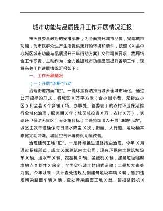 城市功能与品质提升工作开展情况汇报.docx