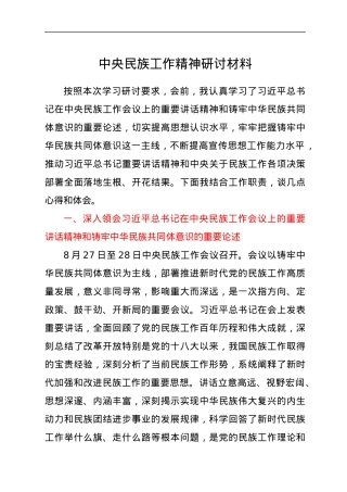 中央民族工作研讨材料（民族共同体）.docx