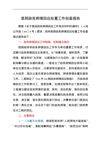 舆情回应处置工作自查报告.docx