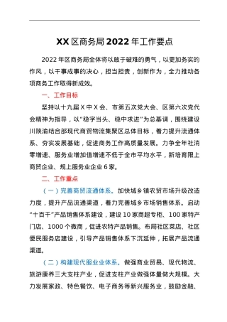 XX区商务局2022年工作要点.doc