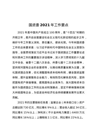 国资委2021年工作要点.doc