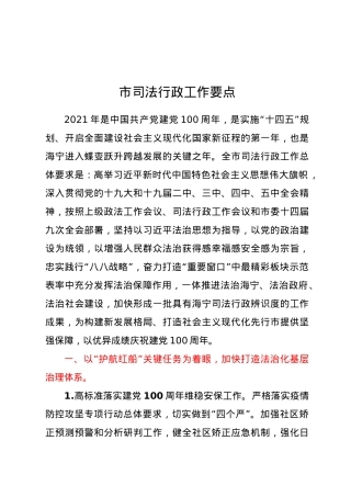 市司法行政工作要点.docx