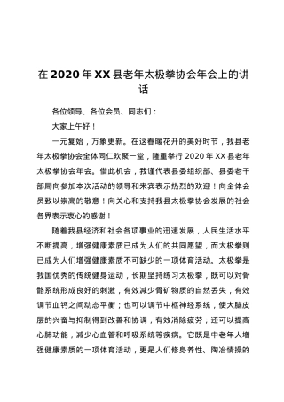 太极拳协会年会讲话稿.docx