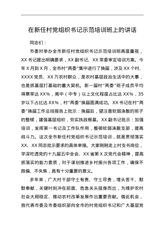 在新任村党组织书记示范培训班上的讲话.docx