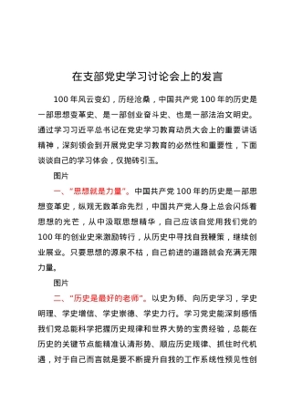 在支部党史学习讨论会上的发言.docx