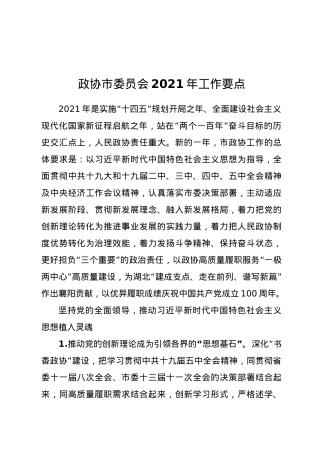 政协市委员会2021年工作要点.doc