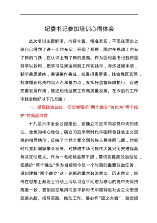 纪委书记参加培训心得体会.docx