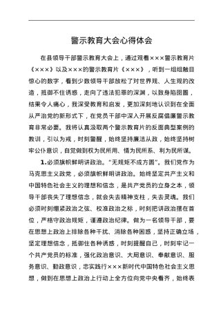 警示教育大会心得体会.docx