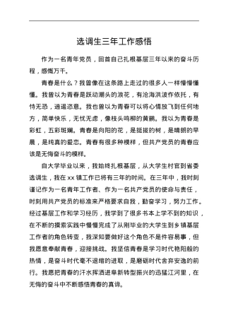 选调生三年工作感悟.docx