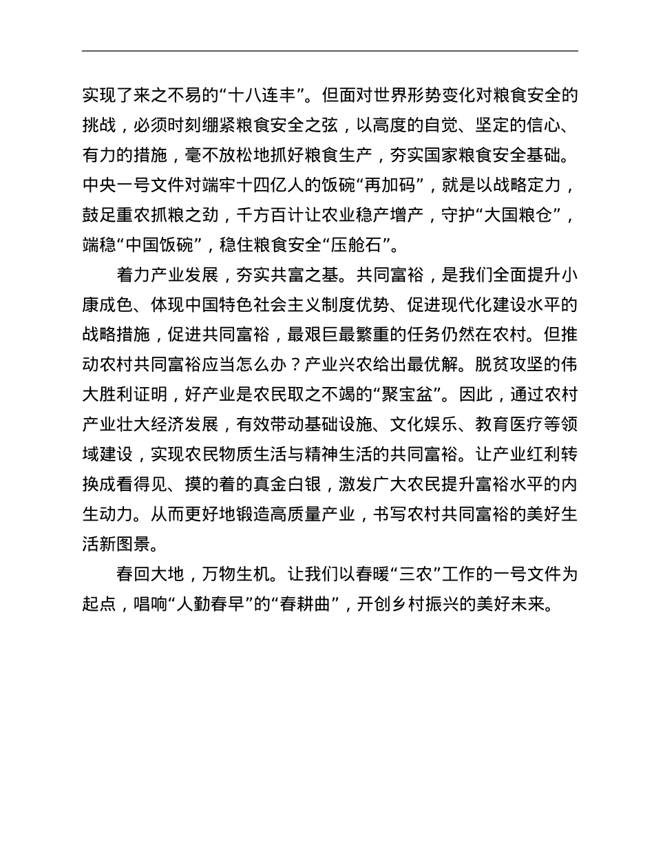 学习“三农”工作心得感悟：书写乡村振兴的美好新图景一号.Doc_第2页