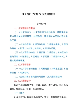 XX镇公文写作及处理程序.docx