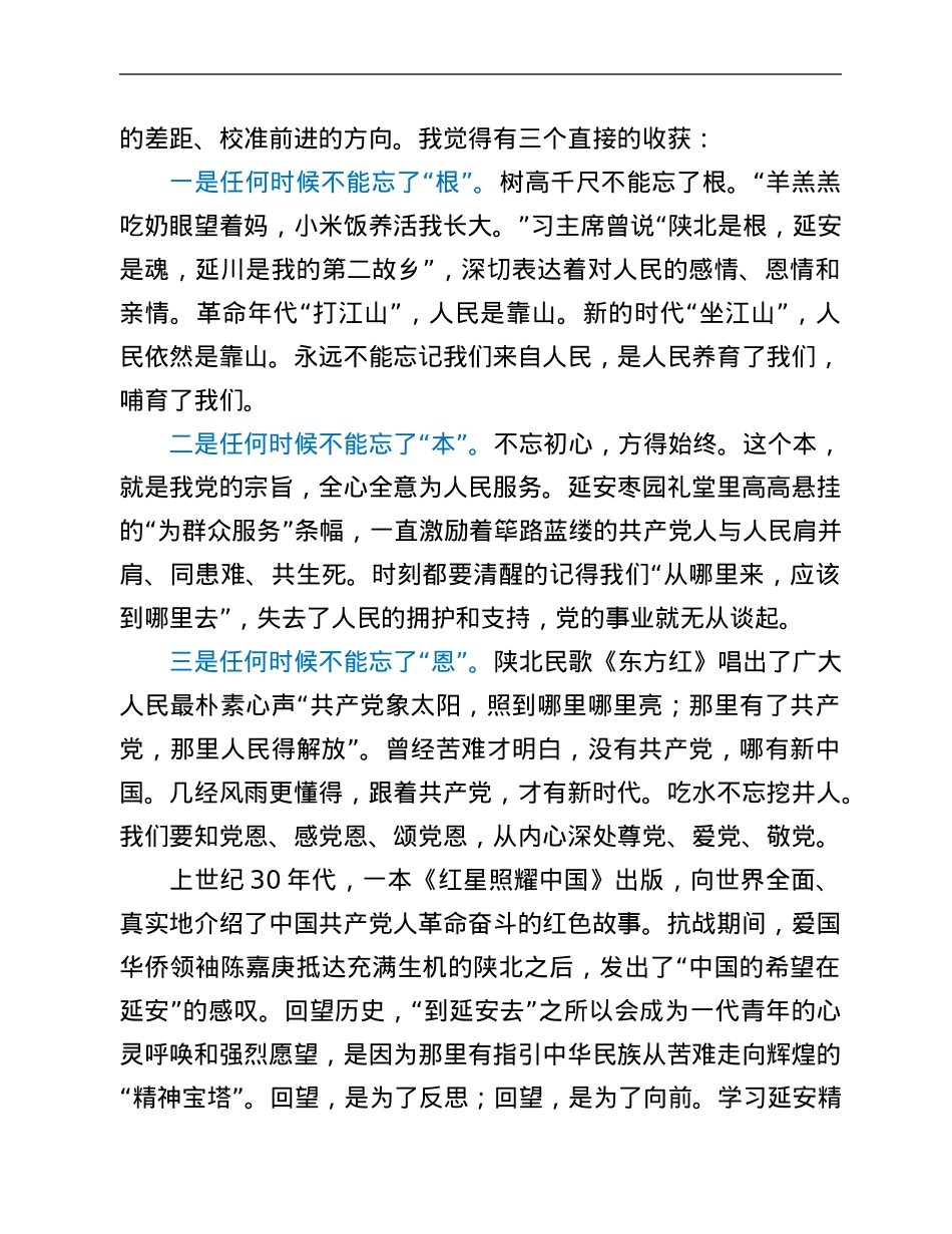 党课：寻根问道延安 红色圣地取经 让延安精神在担当新时代新使命中永放光芒.Doc_第2页