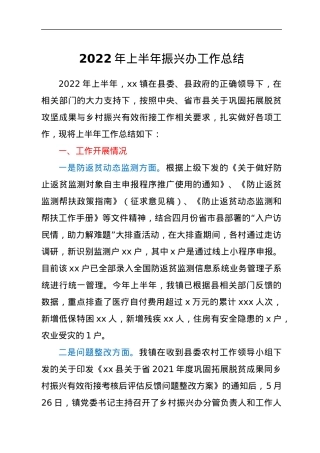 2022年上半年振兴办工作总结.docx