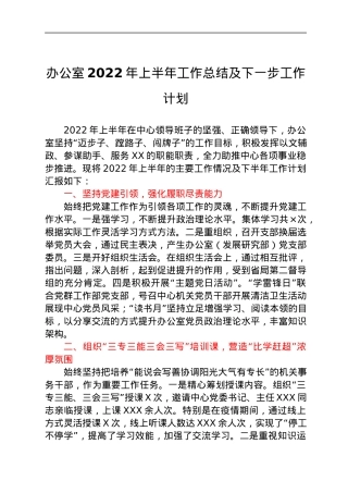 办公室2022年上半年工作总结及下一步工作计划.docx