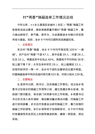 村“两委”换届选举工作情况总结.docx