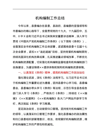 机构编制工作总结.docx