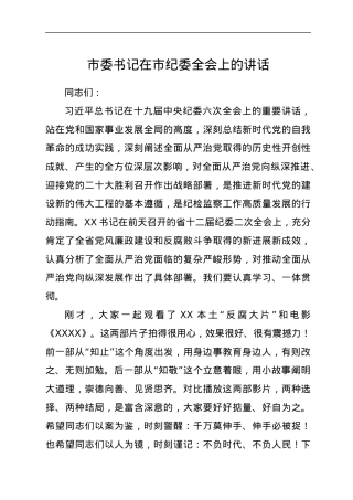 2022021819：市委书记在市纪委全会上的讲话.docx