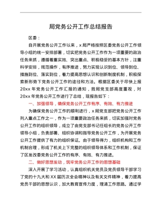 局党务公开工作总结报告.doc