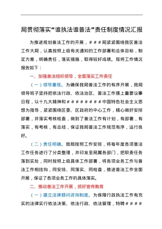 局贯彻落实“谁执法谁普法”责任制度情况汇报.docx