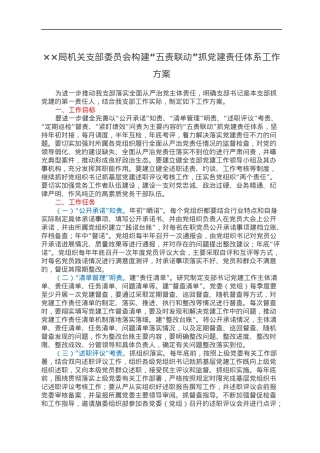 ××局机关支部委员会构建“五责联动”抓党建责任体系工作方案.docx