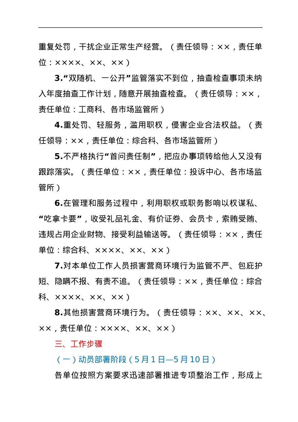 ××区市场监管部门损害营商环境问题专项整治工作实施方案.docx_第2页