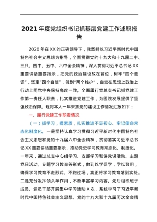 2021年度党组织书记抓基层党建工作述职报告.docx