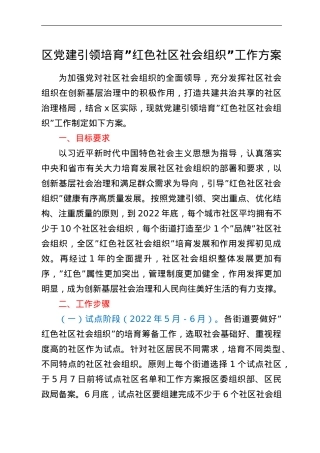 区党建引领培育“红色社区社会组织”工作方案.doc