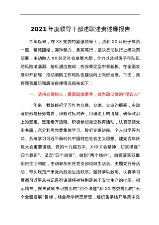 2021年度领导干部述职述责述廉报告.docx
